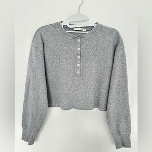 Aritzia Wilfred Free ribbed crop sweater, size XS, fits XS/S